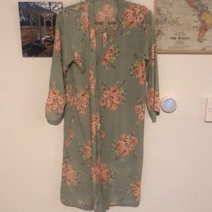 Mint green printed kimono size medium
